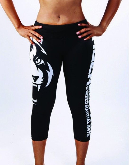 Fitness Tights - 3/4 - Signature - Black & White - TMT Fightstore