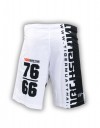 MMA Shorts - "50-50" - White & Black
