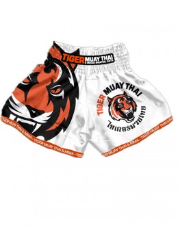 Muay Thai Shorts - "Signature" - White & Orange