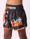 Kids Muay Thai Shorts - "Young Tiger" - Black & Orange