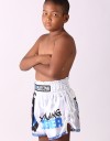 Kids Muay Thai Shorts - "Young Tiger" - White & Blue
