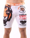 Compression Shorts - "Sponsored Fighter Shorts" - White & Orange